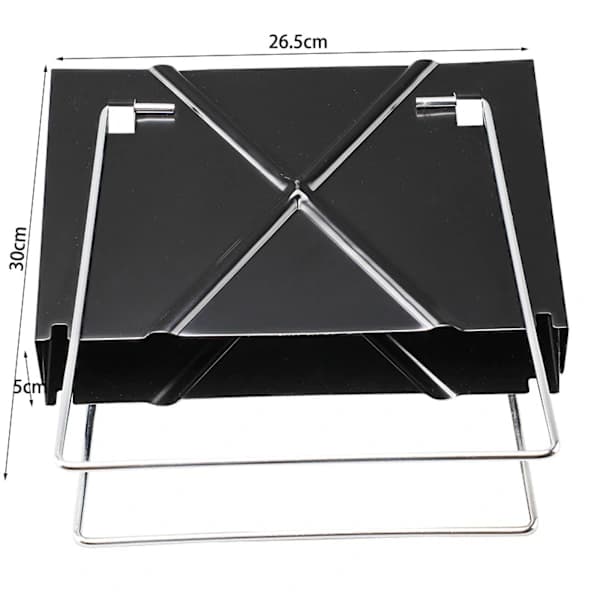 Portable Charcoal Grill Foldable Compact Design with Carry Handle for Picnic Camping Garden and Balcony Black