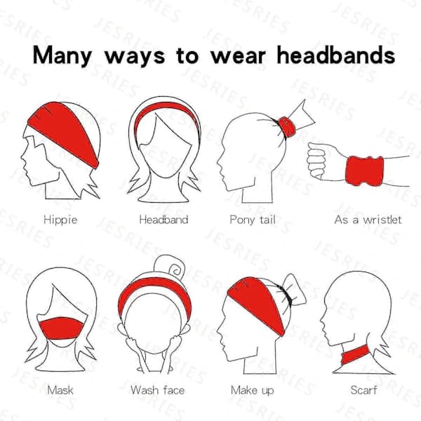 12-pack Damhårband Elastiska Hårband Träning Löpning Turban