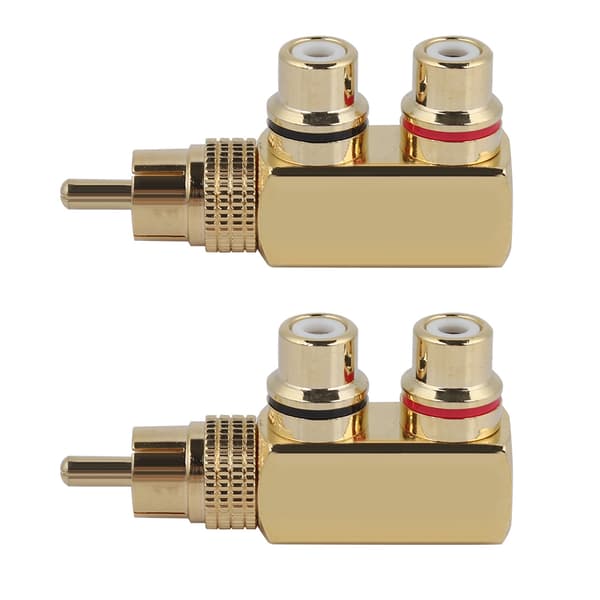 2 stk AV Splitterstik RCA Han til 2 Hun Audio Video Adapter Forbindelse