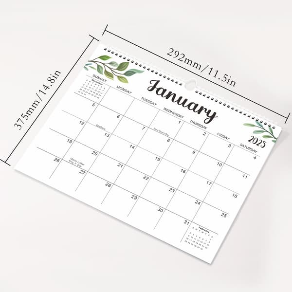 2025 Kalender - 14,5 x 11,4 tum 2025 Väggkalender