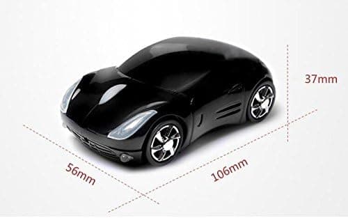 2.4G Wireless Mouse 3D Race Car Mouse, Wireless Car Optical Computer Mouse USB Receiver for Laptop PC (Car Mouse, Black)