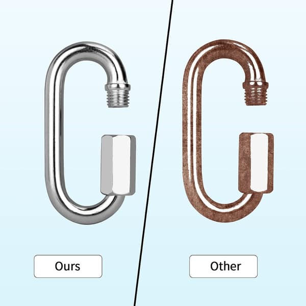 Wire-Shaped Quick Link Carabiner 5/16 Inch 4-Pack M8 for Carabiner, Camping