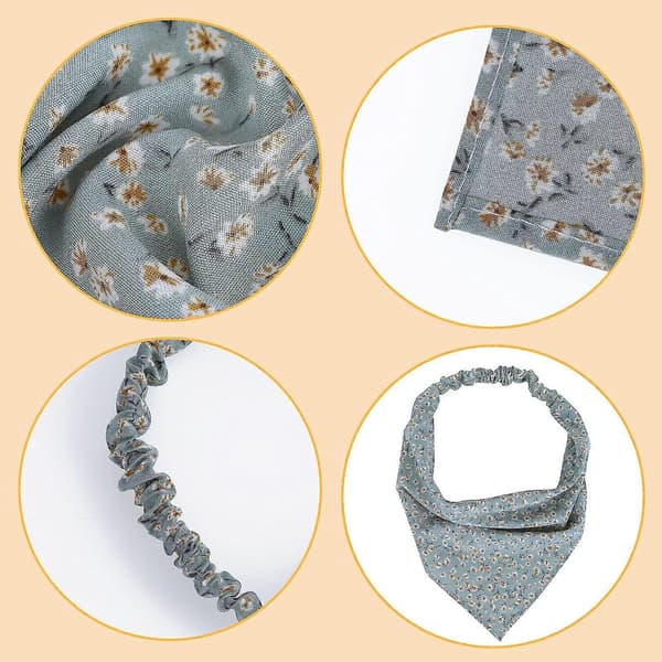 6 stk. Blomstrete Hodeplagg Hodebånd Chiffon Hårbånd Elastiske Hårbånd Scrunchies Boho Hårskjerf Hårbånd Søt-lingling}