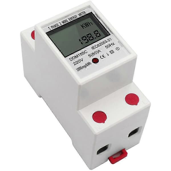 Elenergimåler, Strømforbrugsmåler, 5-80A 220V 50Hz