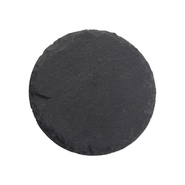 Slate Coasters, 10 cm Diameter (5 pcs) - Decorative Slate Coasters and Bamboo Storage Box (Round)