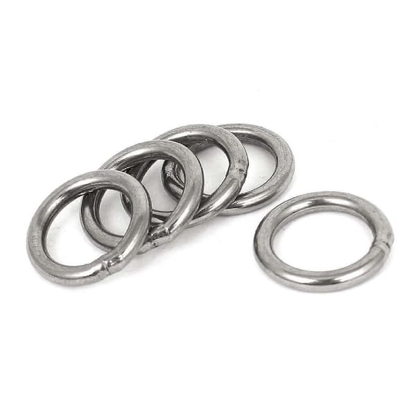 20 mm x 3 mm rustfrit stålrem svejsede O-ringe 30 stk. sølv Silver