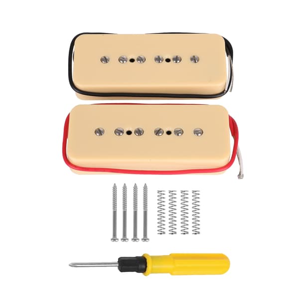 2 stk kremfargede single coil-pickuper og skruer for elgitar