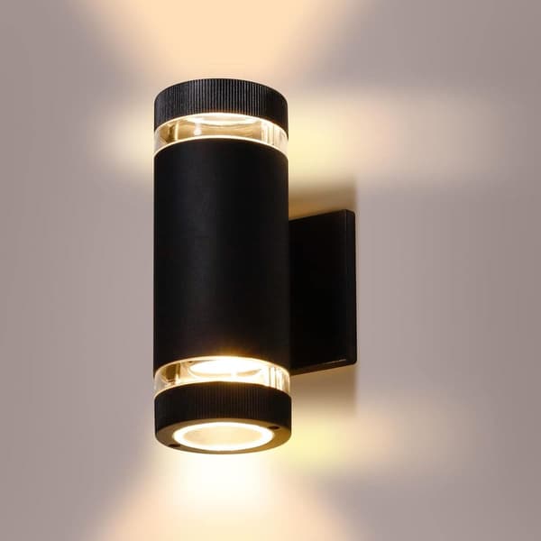 Moderne LED-væglampe til udendørs brug, ovalt design, høj/lav KLB