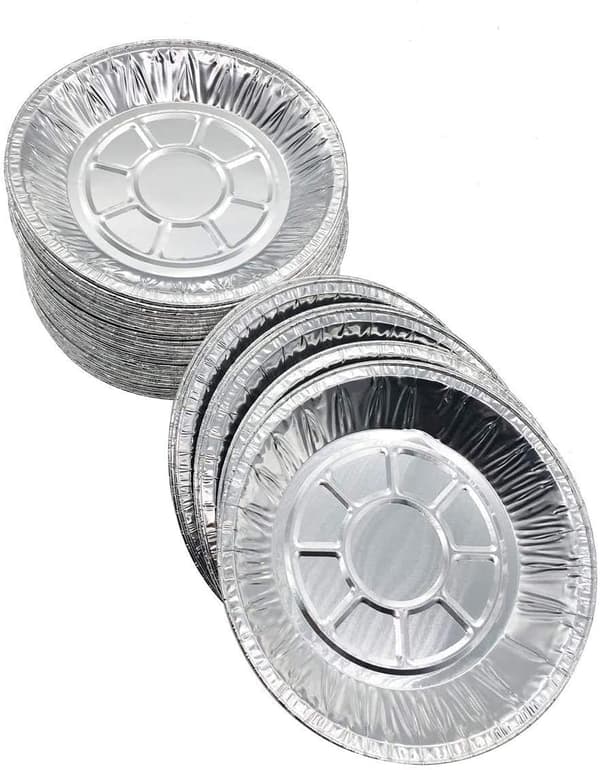 50 høykvalitets aluminiumsformer, basediameter: 19 cm, engangs aluminiumspaiformer