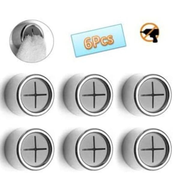 6-pack Open Towel Hangers with Self-Adhesive Round Wall Hooks KLB