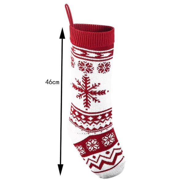 2-pack stickade julstrumpor, snöflinga + dubbel hjort KLB