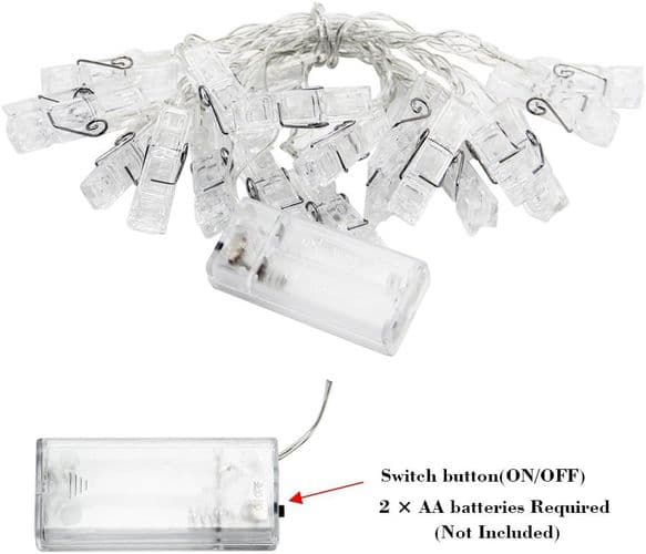 LED Photo Clip String Lights, Photo Clip String Lights 3M 20 A