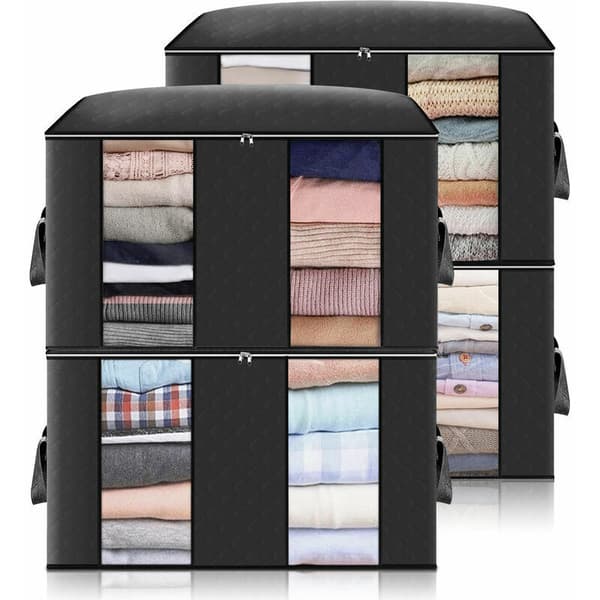 Sæt med 4 opbevaringsposer H.35 x B.60 x D.40 cm Farve Sort