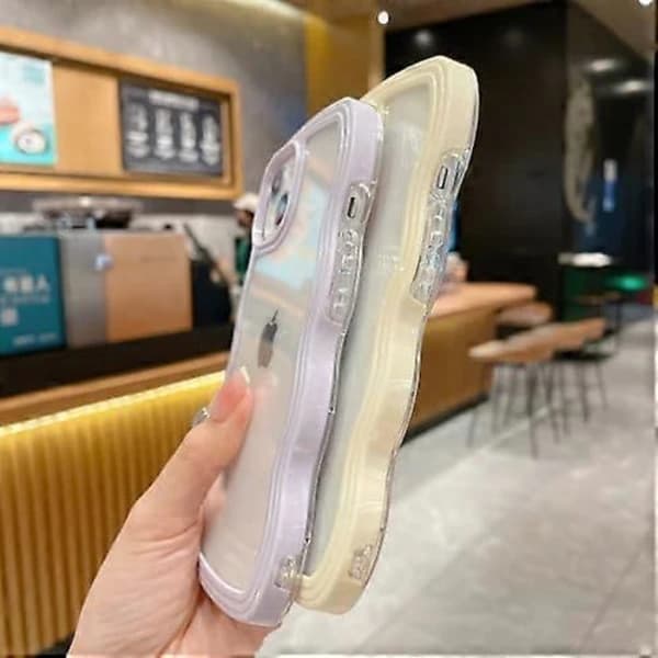 iPhone 16 Pro Max Case Cute Girly Transparent Curly Wavy Frame for iPhone 16 Pro Max Mobile Phone Case Wavy Shockproof Protective Mobile Phone Case for ...