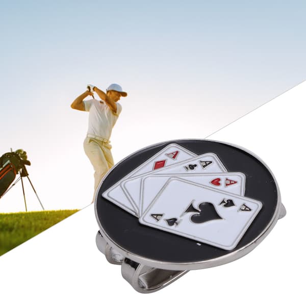 Magnetisk golfcaps hattvisirklips ballmarkør tilbehør (Poker)