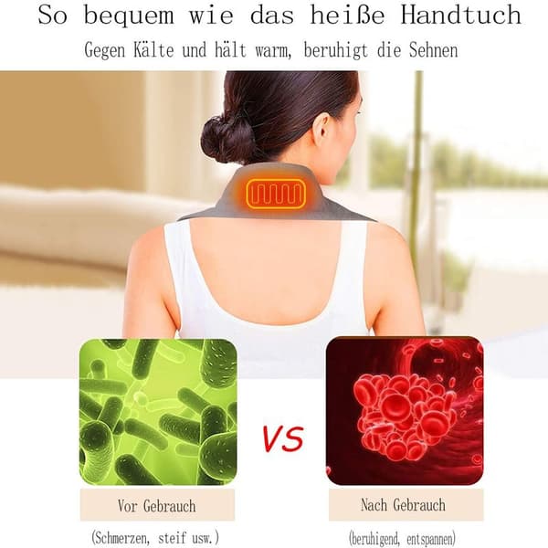 Qdreclod USB-heated scarf with 3 levels adjustable temperature, unisex soft