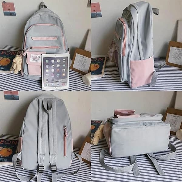 Women's Fashion Backpack Waterproof Nylon Backpack - Black