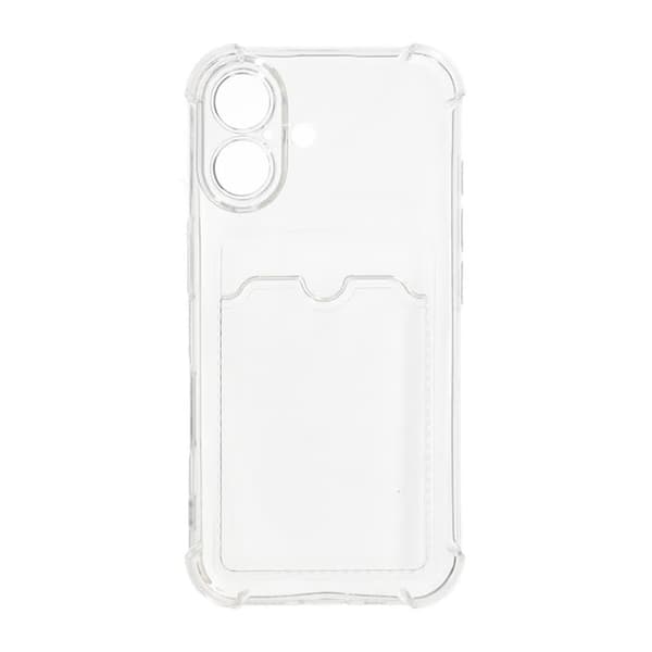 iPhone 16 Shockproof Mobile Case with Card Holder - Transparent Transparent Transparent Transparent Transparent