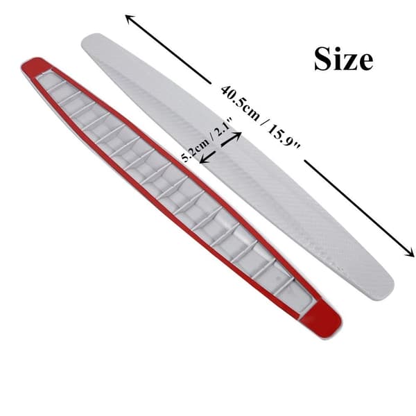 Universal Car Front Rear Bumper Protector Carbon Fiber Anti-collision Edge Trim (Grey)