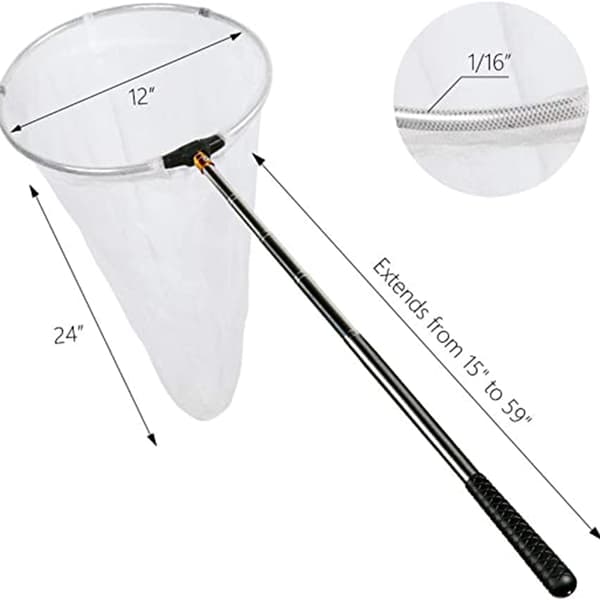 Telescopic Butterfly Net Extendable Mesh for Outdoor Garden Activities White White