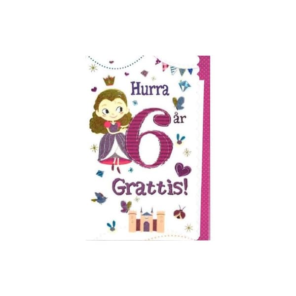 Grattiskort 6 år med Flicka - Spader