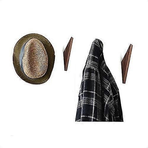 set of 4, natural black walnut wood wall hooks, wall mounted single wall hook