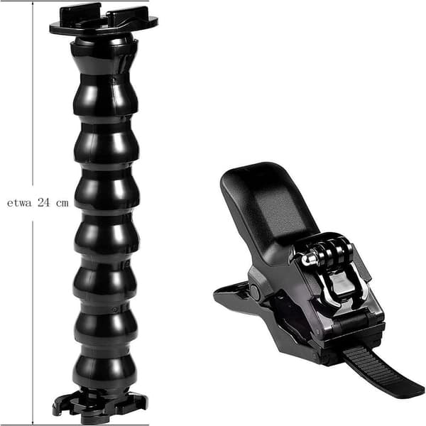 Jaws Flex Clamp Mount med Svanhals Kompatibel med GoPro Hero