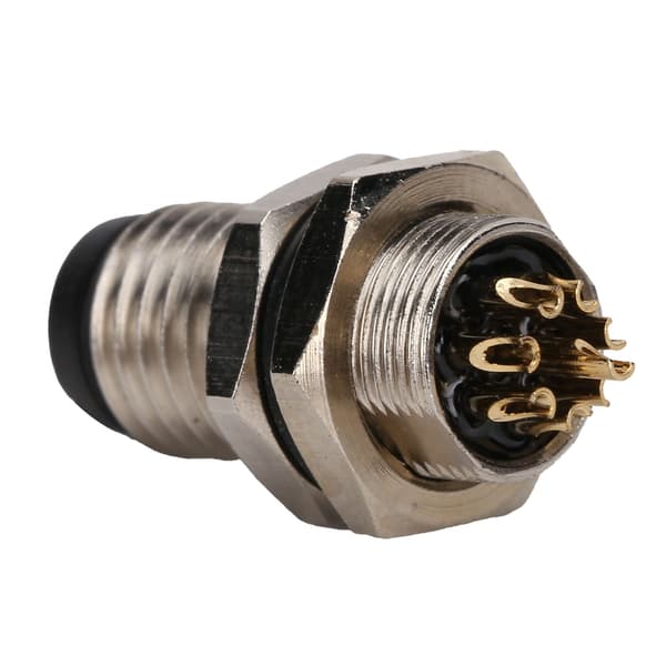 M8 Aviation 8-Pin Connector Waterproof Brass Nickel Plated Shell for Female