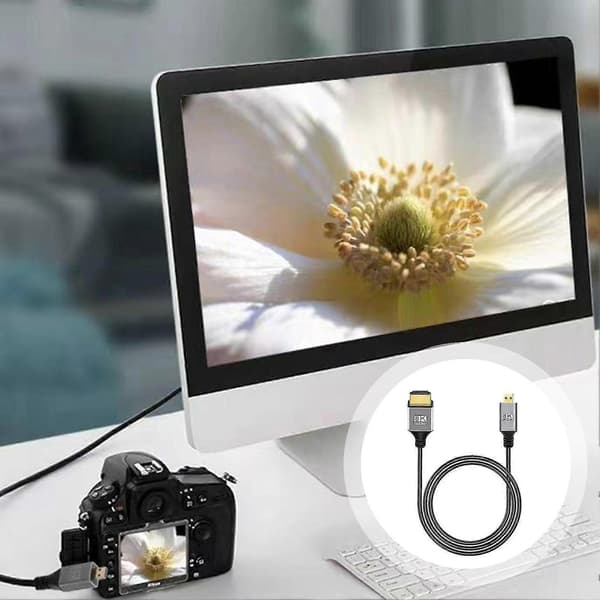 8K 60Hz Micro HDMI-kompatibel til HDMI-kompatibel Tovejs Videoadapterkabel Værtscomputerkabel Plug And Play Fleksibel