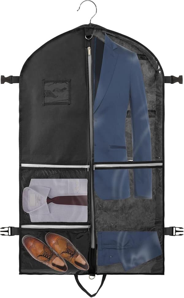 Garment Bag 110x60 cm with 5 Pockets Foldable Suit Protector Garment Cover/Garment Bag/Garment Storage