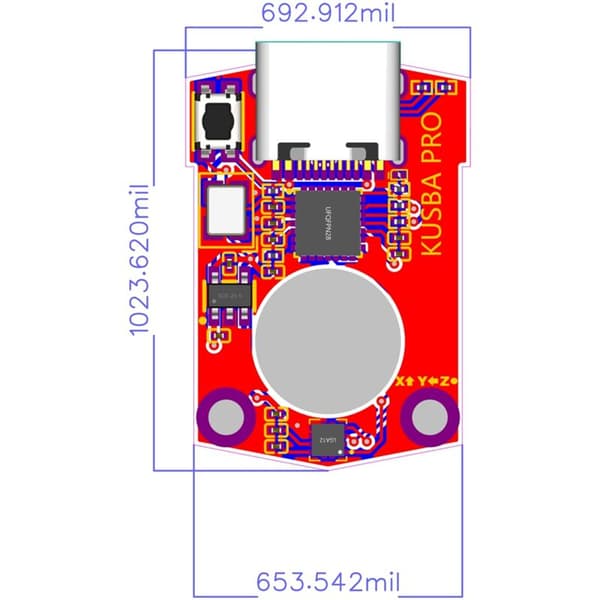 KUSBA PRO - Standardstørrelse USB-accelerometerdyse (V6) til Voron Klipper eller DIY 3D-printere