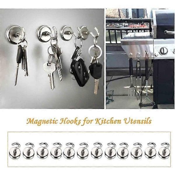 Magneettikoukut, vahva magneetti koukulla, yhteensopiva jääkaapin kanssa, raskas 12 kpl