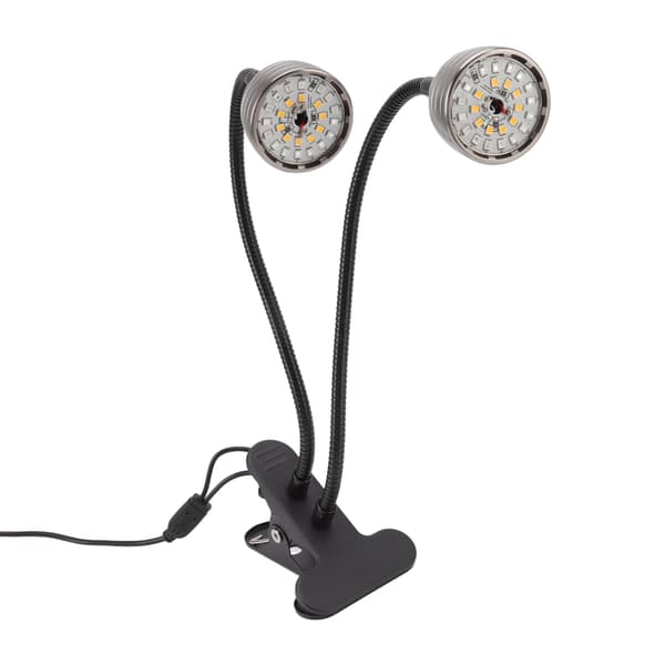 LED Växtlampa Dubbla Huvuden Suckulent Växtlampa USB-driven med Klämma_tfrf