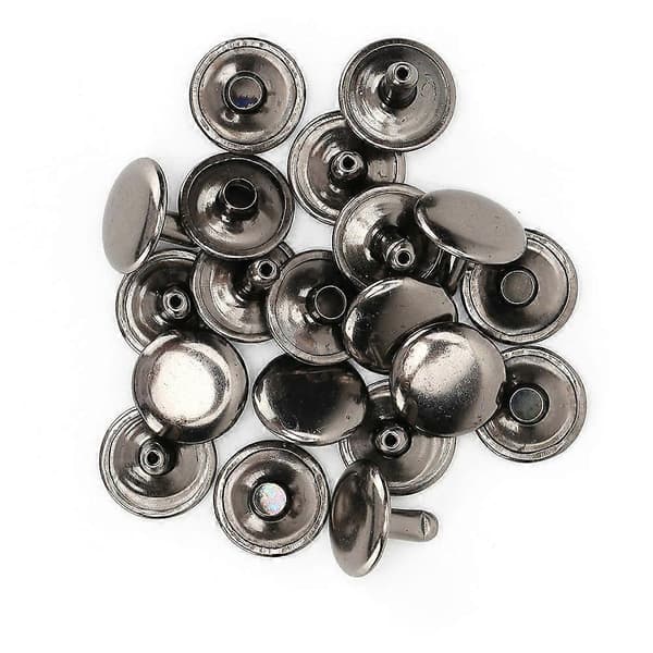 12x10mm Black 200 Sets Double Cap Rivet Round Stud Iron Jeans Button L