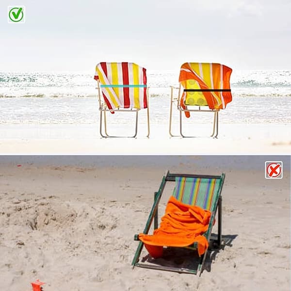 12 stykker strandhåndklædebånd, flerfarvede elastiske klemmer