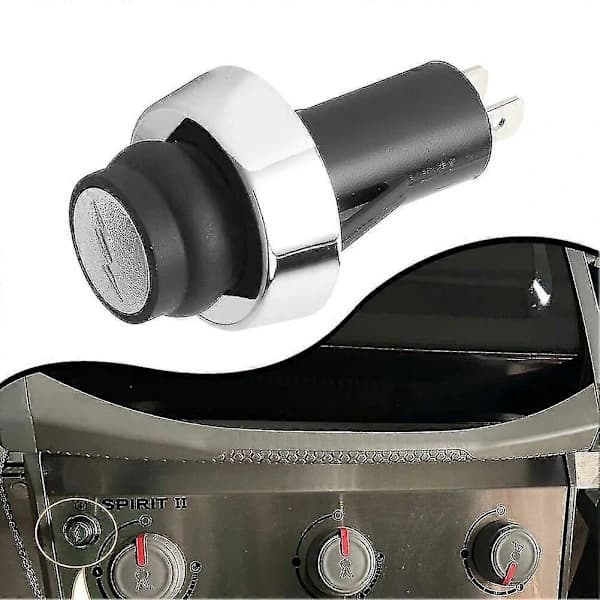 Grill Igniter Button Replacement for Weber GS4 Genesis II and Spirit II E310, Easy Installation Durable Ignition Knob, Black Silver