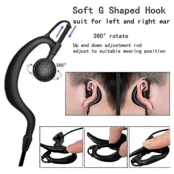 10 st G-formad hörsnäcka headset PTT med mikrofon 2-vägsradio CP040 CP200 e hörlurar