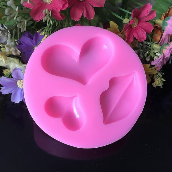 Søt Silikon Kakeform Tanabata Valentinsdag Kjærlighet Lepper Sjokolade Baking DIY Q