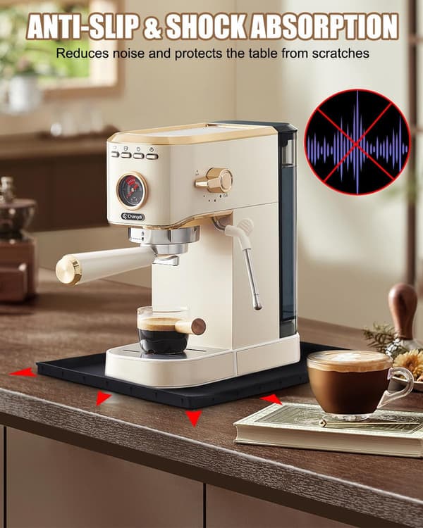 Kaffemaskinmatte Silikonmatte med Kant 47x29cm Helautomatiske Kaffeunderlag