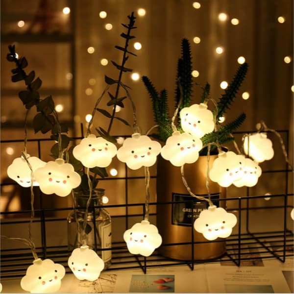 LED Creative White Cloud Smiling Cloud Lamp String Children's Room