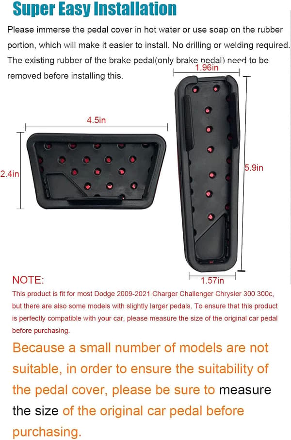 2 st Anti-Slip Aluminium Performance Auto Bromspedal Pad Kit, A