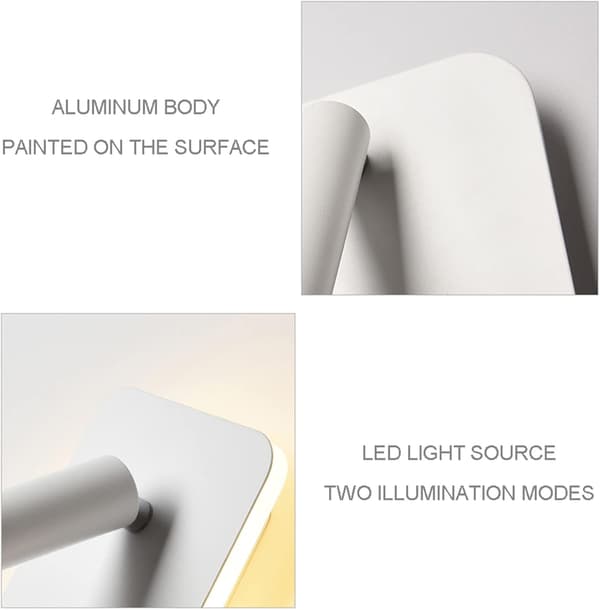LED-seinävalaisin, 9W, yöpöydän lukuvalo USB-latausportilla