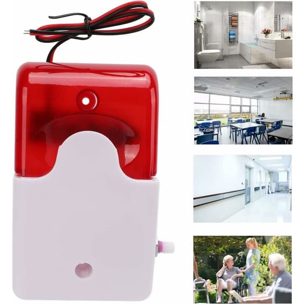110dB Alarm Siren with 150 Flashes/Min – Adjustable Volume – Shockproof ABS Casing – For Outdoor Use