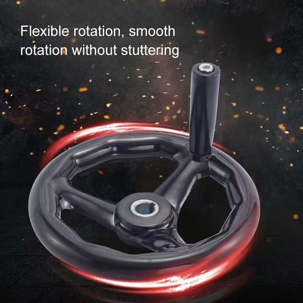 3-spoke handwheel 12 x 100 mm with rotating handle - Compatible with milling machines, lathes and grinders