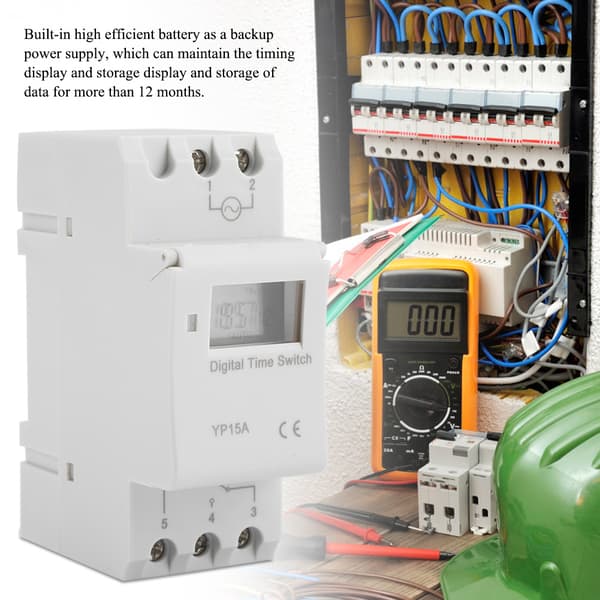 16A Digital LCD Strømtimer Programmerbart Relé Tidsbryter (AC220V)