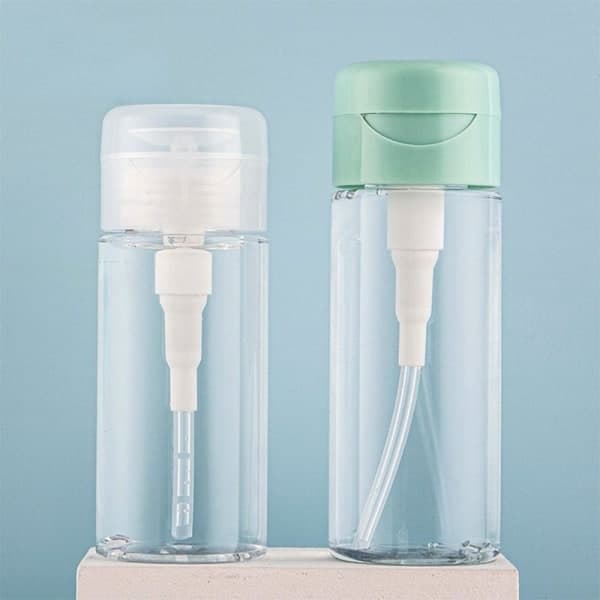 2 Påfyllningsbara Flaskor Remover Rengöringsmedel Sminkflaska Transparent Klar 150ML