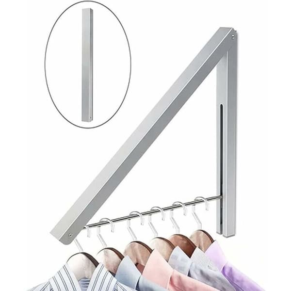Hanging Clothes Dryer, Wall Mounted Clothes Rail Foldable Clothes Dryer Retractable Clothes Hanger Foldable Hanger Space Saving Invisible Dry