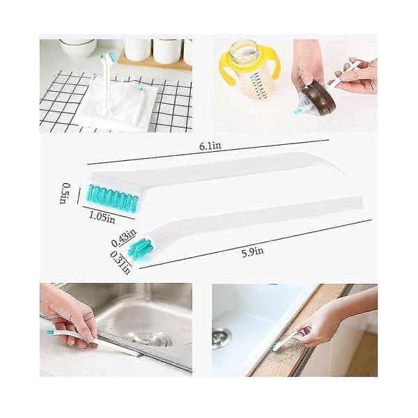 Small Crevice Cleaning Tool for Small Spaces, 2-in-1 Small Household Cleaning Brushes, Small Soft Scrubber