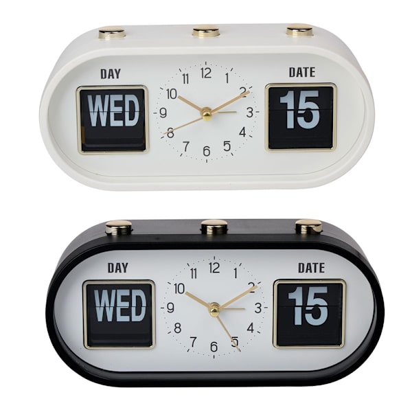 Alarm clock with date and analog display