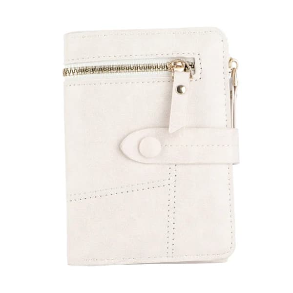Women's Wallet PU Leather Small Size Multiple Compartments Card Holder Coin Purse for Everyday Use White[CO]